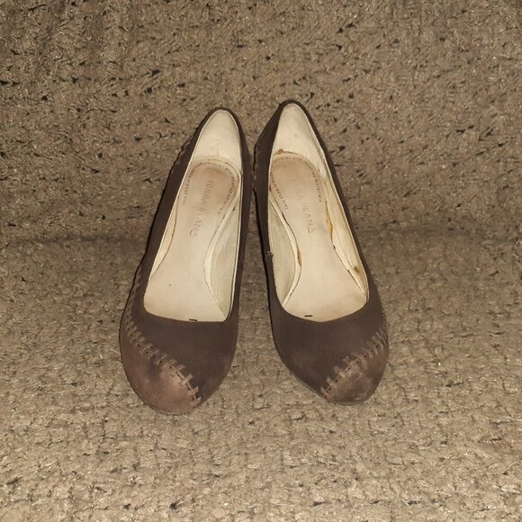 TERRA PLANA-Anthropolgie-High Heel-Brown Suede/Nubuck-Retro-Boho-Hippie-Sz 38-EX - Picture 3 of 8